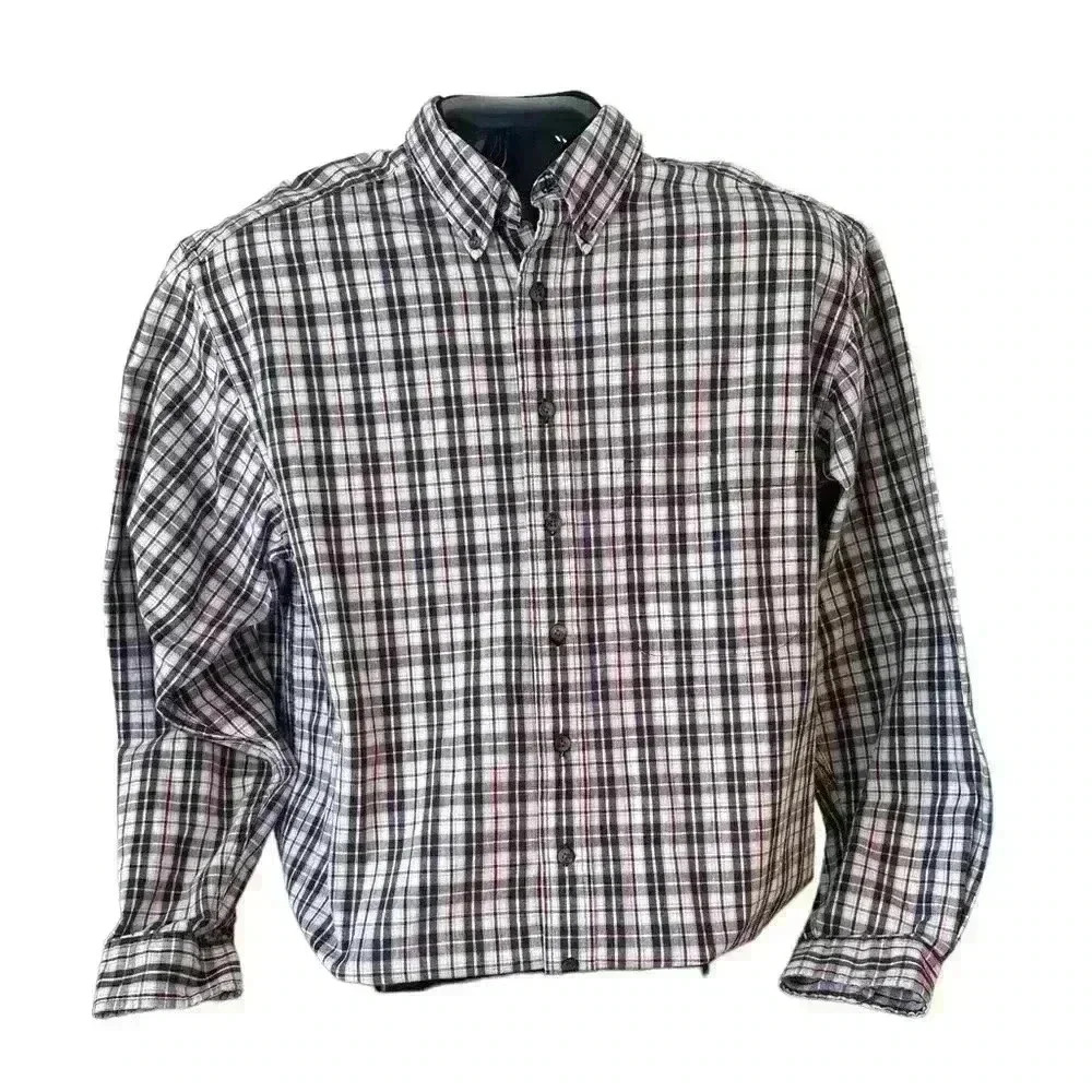 Men's Eddie Bauer‎ Long Sleeve 100% Cotton Size Large L Tall Ultra Long Flannel